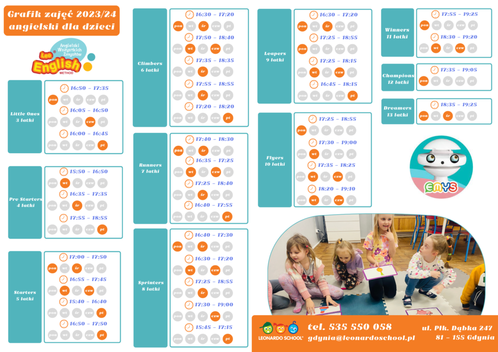 Plan zajęć w Gdyni - Leonardo School